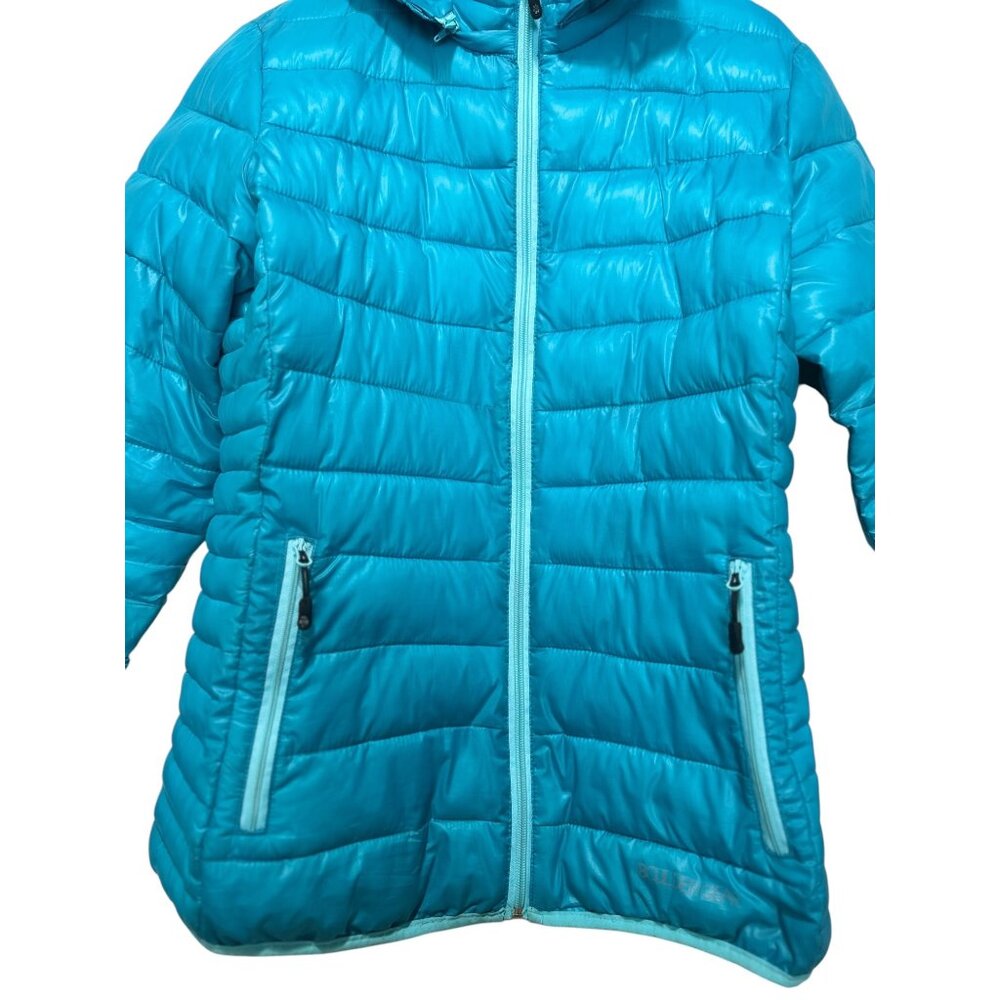 Boulder Gear Puffer Coat Jacket Women Medium Blue Winter Removable Hoodie Quilte - Picture 9 of 16